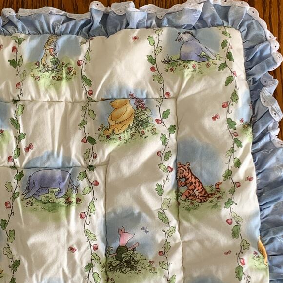 Winnie the Pooh Crib Nursery Set Comforter Headboard Pad Red Calliope 1999 - Picture 6 of 12